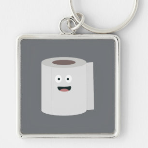 Toilettenpapier mit Gesicht Schlüsselanhänger