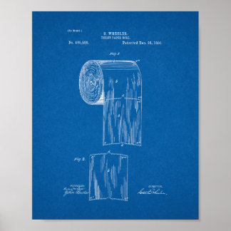 Toilettenpapier-Roll-Patent - Blueprint Poster