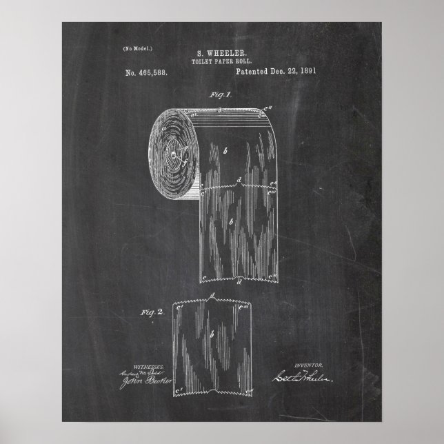Toilettenpapier Roll Patent Poster (Vorne)