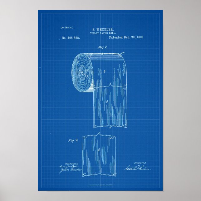 Toilettenpapier Roll Patent Print Poster Blueprint (Vorne)