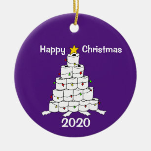 Toilettenpapier-Rolle 2020 Weihnachtsbaum Keramik Ornament