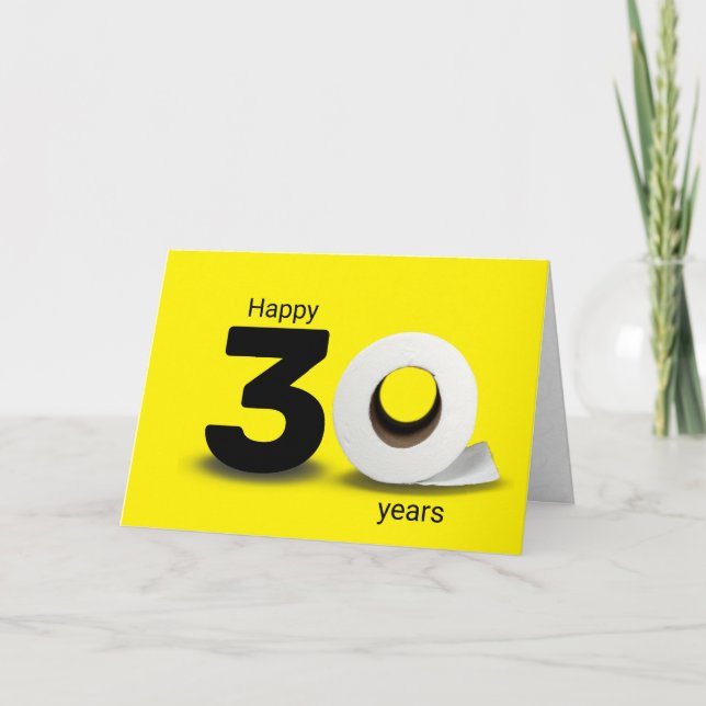 Toilettenpapier Rolle 30. Geburtstag Karte (Vorderseite)
