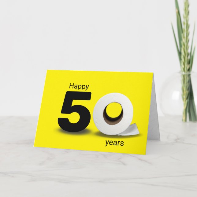 Toilettenpapier Rolle 50. Geburtstag Karte (Vorderseite)
