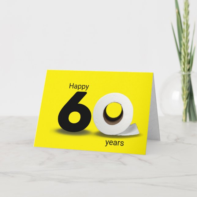 Toilettenpapier Rolle 60. Geburtstag Karte (Vorderseite)