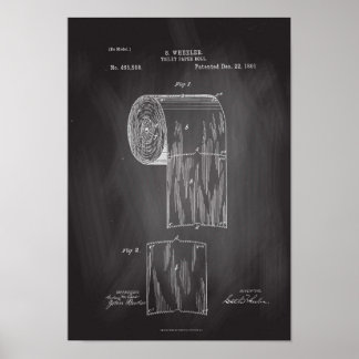 Toilettenpapier Rolle Patentdruckkhalkboard Poster