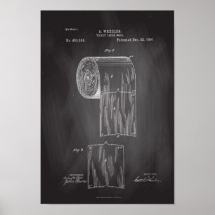 Toilettenpapier-Rollenpatent-Druck-Tafel-Plakat Poster
