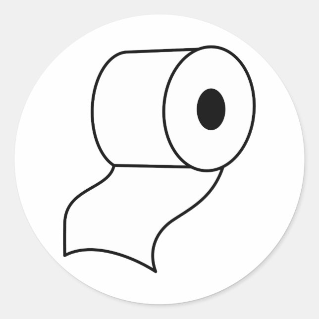 Toilettenpapier Runder Aufkleber (Vorderseite)