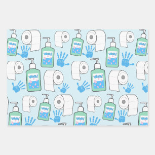 Toilettenpapier und Handschangenmuster Geschenkpapier Set
