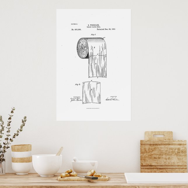 Toilettenpapier Vintage Wandkunst Poster (Küche)
