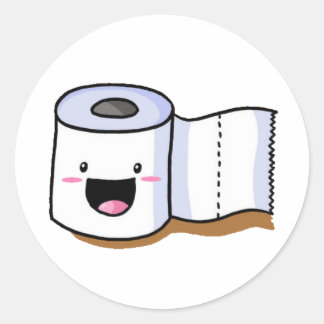 Toilettenpapieraufkleber Runder Aufkleber