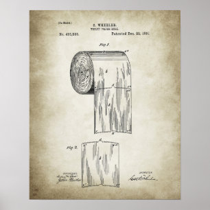 Toilettenpapierrollen-Patent Poster