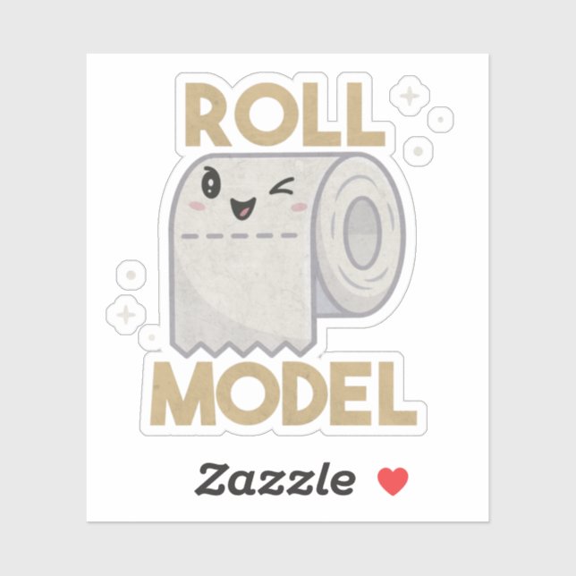 Toilettenpuppe: Rollenmodell Aufkleber (Blatt)