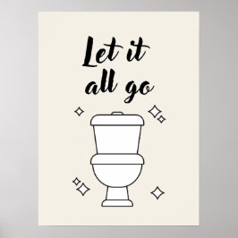 Toilettenregeln Minimalistische Schwarz-Weiß-Wandk Poster