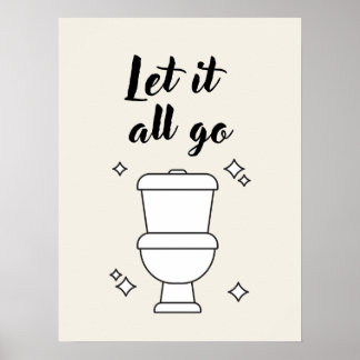 Toilettenregeln Minimalistische Schwarz-Weiß-Wandk Poster