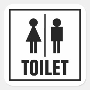 Toilettenschild männlich WC Ikone öffentliche To Quadratischer Aufkleber