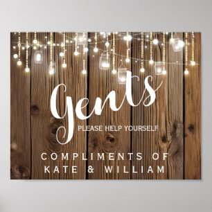 Toilettenschild - Toilettenartikel rustikale Lampe Poster