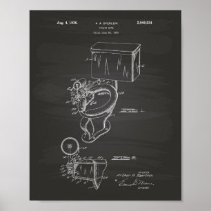 Toilettenschüssel 1936 Patent Kunst Tafelbild Poster