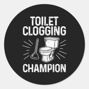 Toilettenverstopfung Chamon Lustige Grafik Toilett Runder Aufkleber