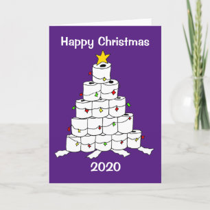 Toilettenwagen 2020 Weihnachtsbaum Feiertagskarte
