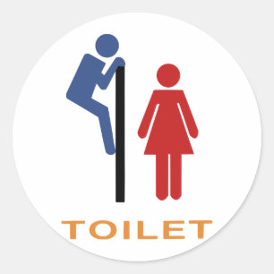 Toilettenzeichen Runder Aufkleber