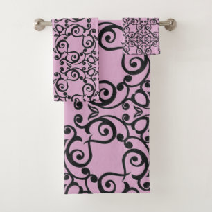 TOILETTES DE SALLE DE BAINS EN HAMPTONS NOIR ROSE