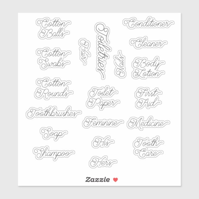 Toilettes Staples Étiquettes (Feuille)