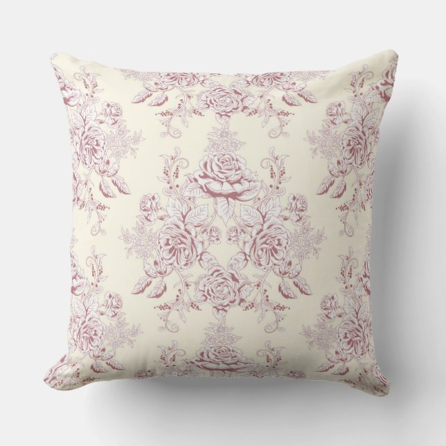 Toilpeony, mittlere Wiederholung, Muster, Pastellf Kissen (Vorderseite)