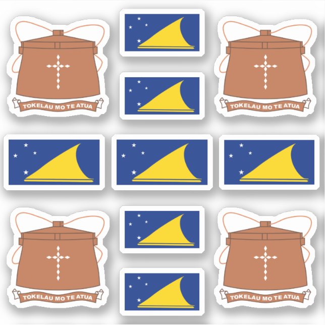 Tokelauensymbole / nationales Abzeichen und Flagge Aufkleber (Vorderseite)
