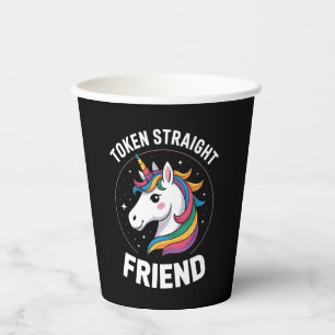Token gerader Freund Einhorn Schwul LGBTQ Stolz Ve Pappbecher