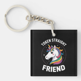 Token gerader Freund Einhorn schwul LGBTQ Stolz Ve Schlüsselanhänger