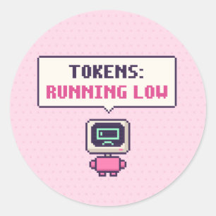 Tokens: Lustig Niedrig KI Pixel Aufkleber