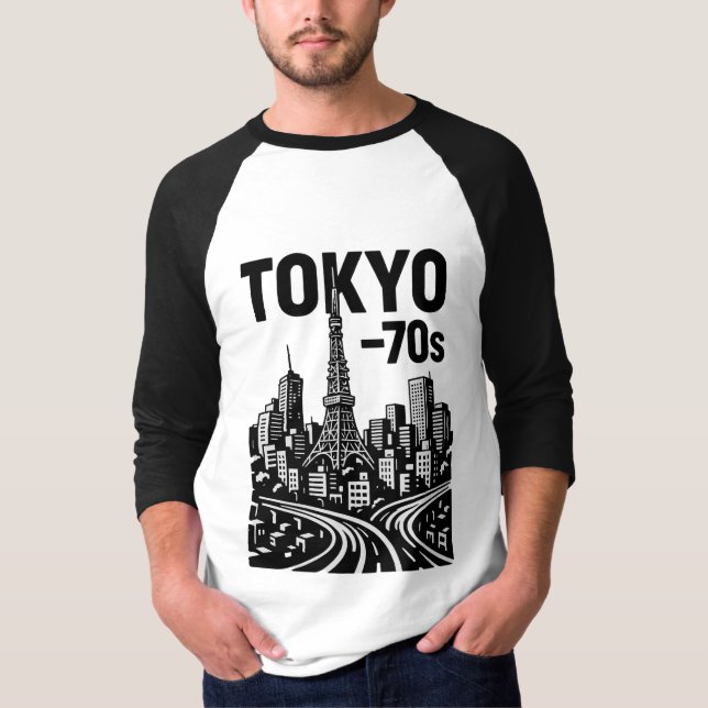 Tokio - 70er Retro Art T - Shirt | Vintages Japan. (Vorderseite)