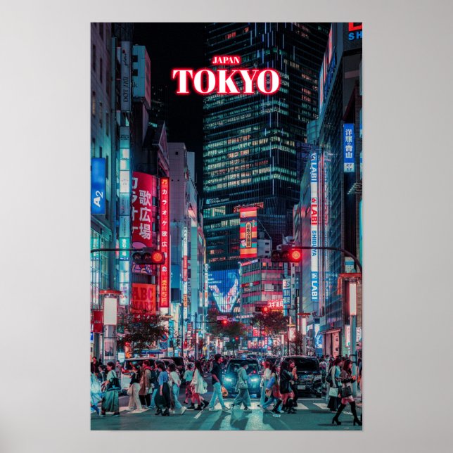 Tokio City at Night - Japan Poster (Vorne)