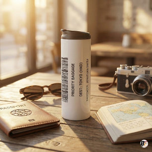 Tokio HND Flughafencode Prioritätsgepäckanhänger i Thermosbecher