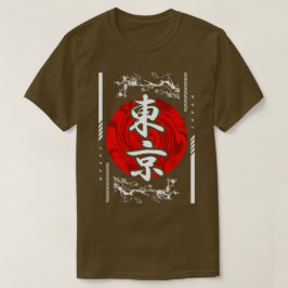 Tokio Japan aufgehende Sonne abstrakte Kanji T-Shirt