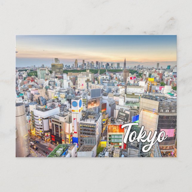 Tokio, Japan bei Sonnenuntergang Postkarte (Vorderseite)