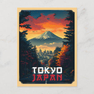 Tokio, Japan : Berg Fuji und Stadtbild Postkarte