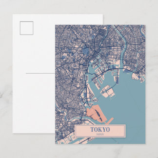 Tokio Japan Breezy Stadtplan Reise Postkarte
