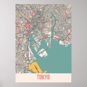 Tokio - Japan Chalk City Map Poster