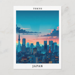 Tokio Japan Elegante Art Vintage Postkarte
