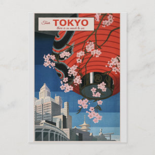 Tokio Japan Japanisches Vintage-Reiseposter Postkarte