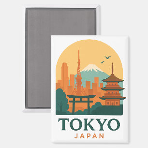 Tokio Japan Magnet – Minimalistisches Reise-Souven