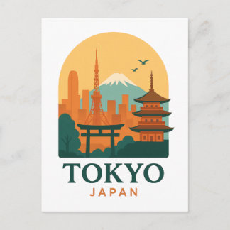 Tokio Japan Minimalistischer Reisemitbringsel Feiertagspostkarte