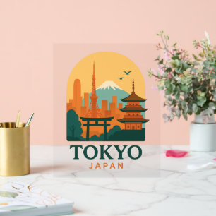 Tokio Japan Minimalistisches Reise-Souvenir Modern Acrylschild