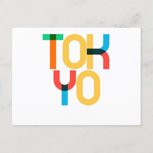 Tokio Japan Pop Art Buchstaben Postkarte