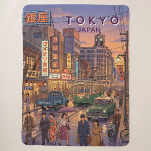 Tokio Japan Reise Kunst Vintage Sherpadecke