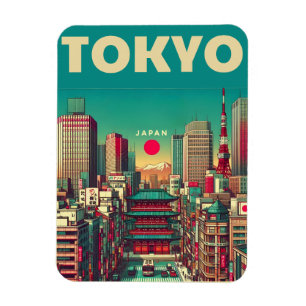 Tokio Japan Reise Vintage Geschenke Magnet
