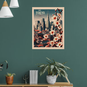Tokio Japan Reise Vintage Geschenke Poster