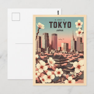 Tokio Japan Reise Vintage Geschenke Postkarte