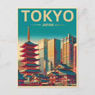 Tokio Japan Reise Vintage-Geschenke Postkarte